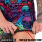 non slip strip on the rainbow skulls patterned shorts