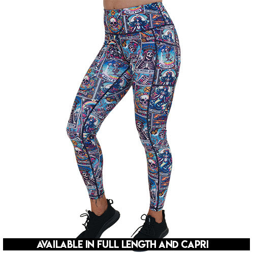 tarot cards print leggings available in capri and full length