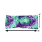 purple and green tie dye headband measured at 2 by 9 inches