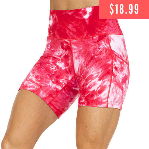 $18.99 red tie dye shorts