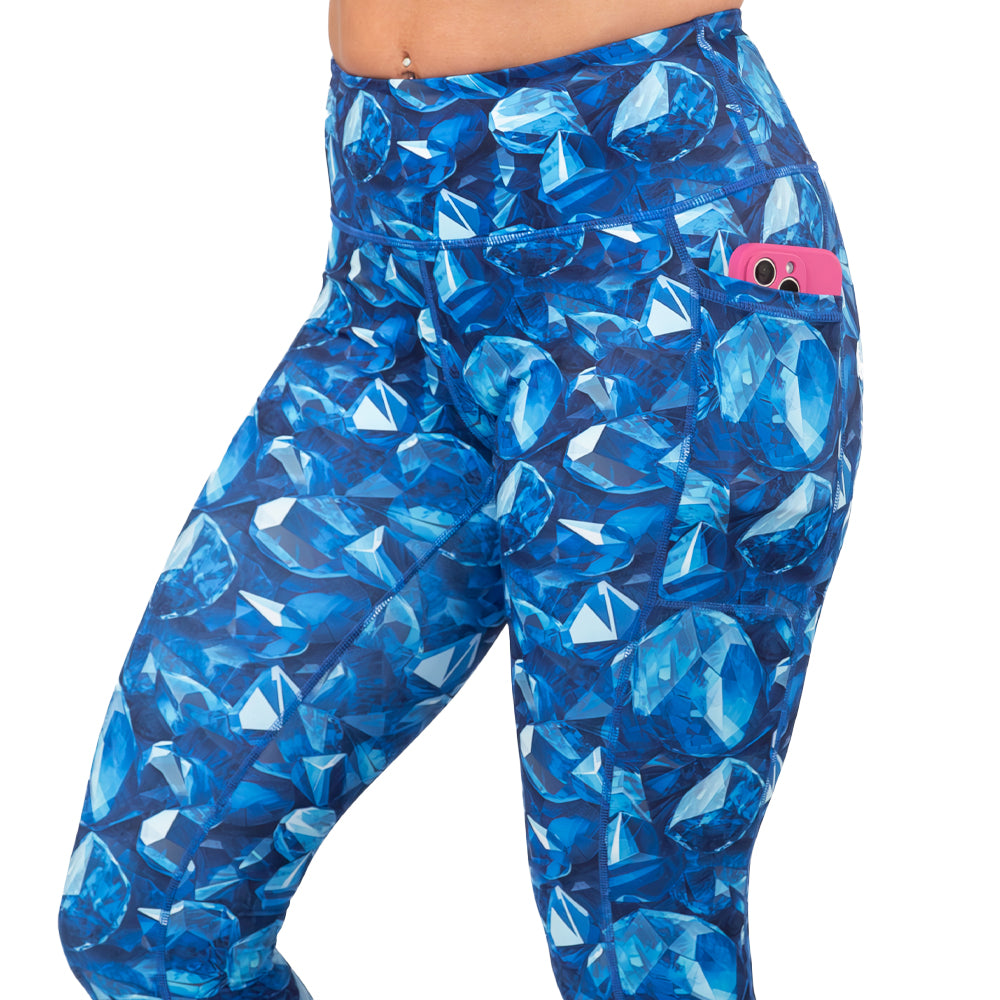 side pocket on the sapphire jewel patterned leggings