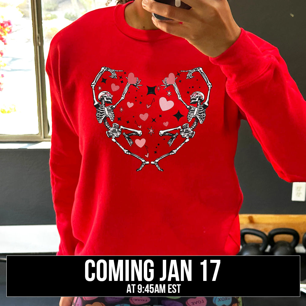 Skeletons Heart Crew Neck