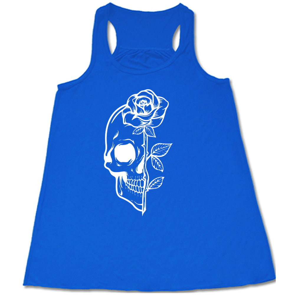 blue Skull Rose Tank Top