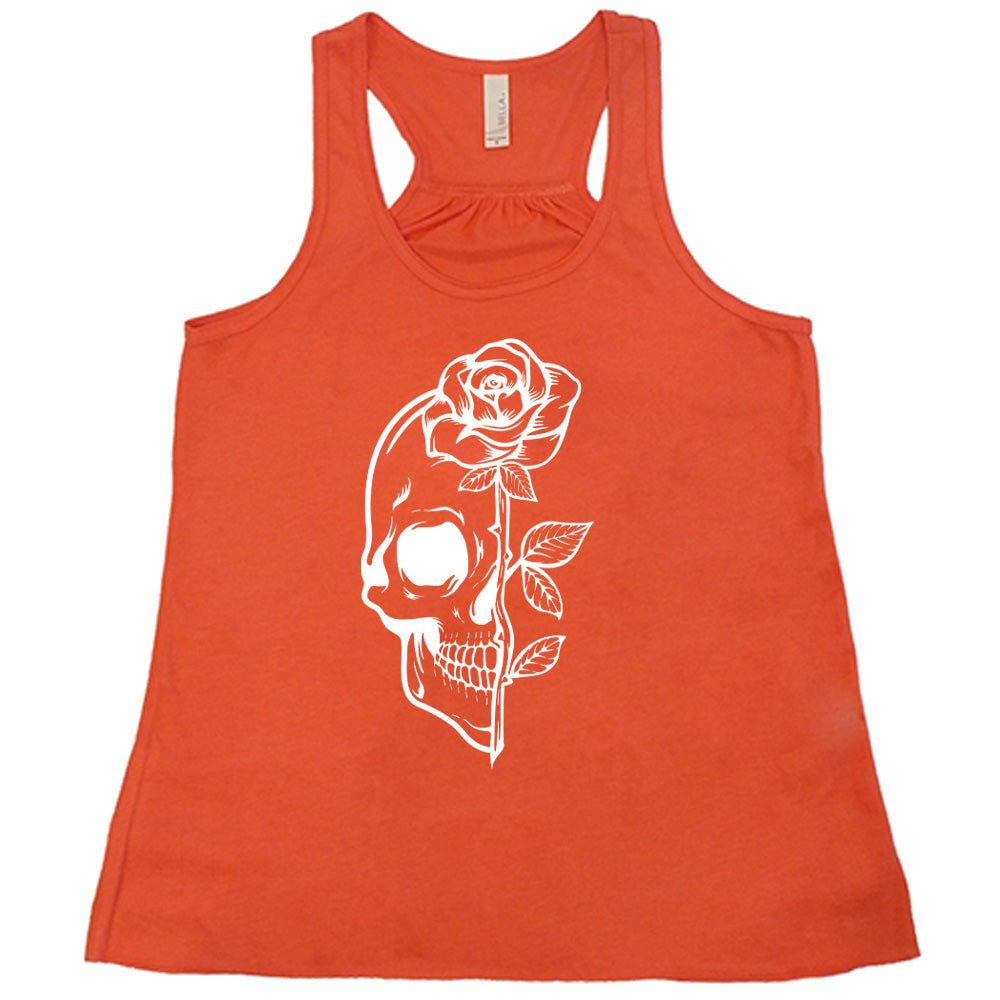 coral Skull Rose Tank Top