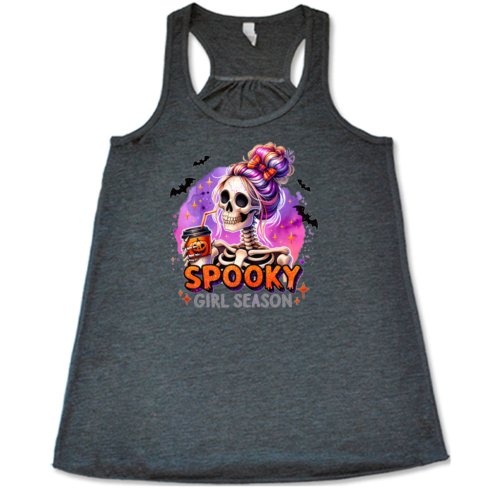 grey shirt with the text "Spooky Girl Season"