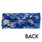 back of the starry night patterned headband