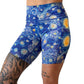 7 inch starry night patterned shorts