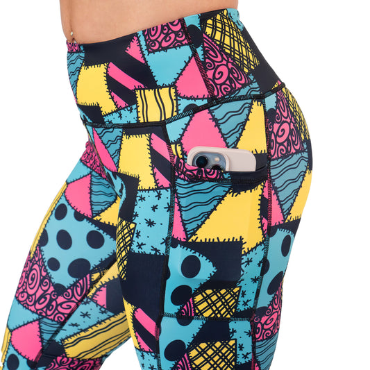 side pocket on the patch print leggings