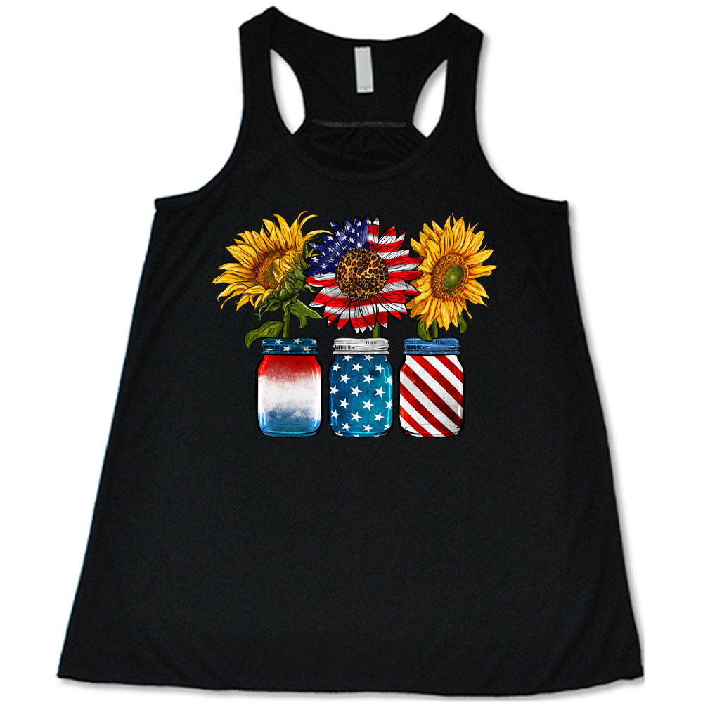 black Sunflower Mason Jars Tank Top