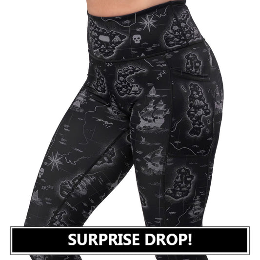 treasure map patterned leggings surprise drop