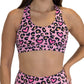 pink heart and leopard patterned sports bra