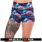 snowy mountain patterned shorts available inseams