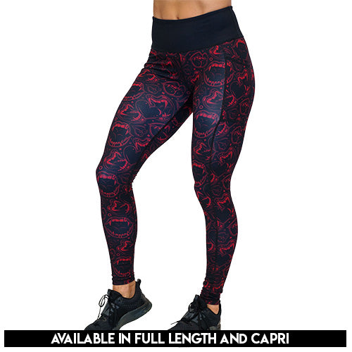 reversible vampire inspired leggings available in full and capri length