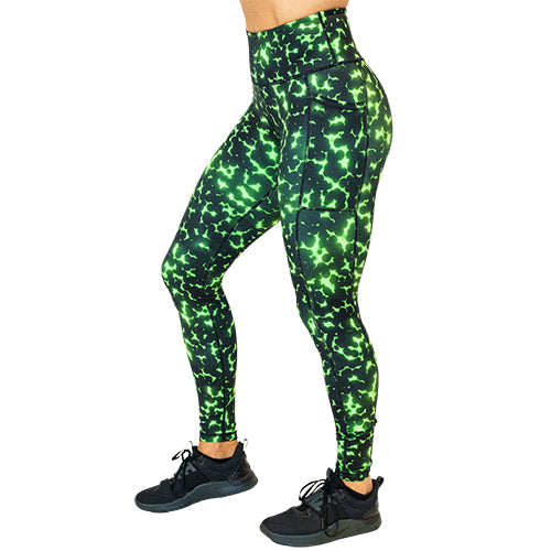 Lime green and black leggings hotsell