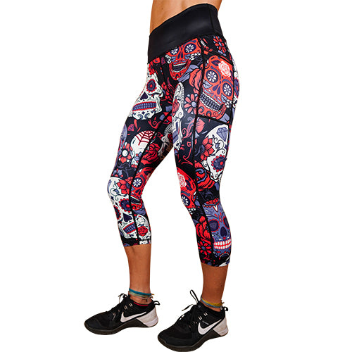 Skull and Roses Leggings | Workout Leggings for Squats – Constantly ...