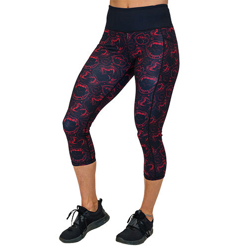 red reversible vampire inspired leggings