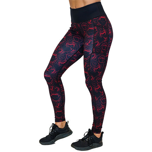 red reversible vampire inspired leggings