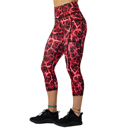 Crackled Black Gym Leggings With Pockets – LC Activewear