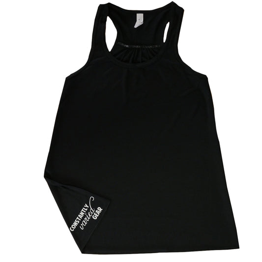 black basic flowy racerback tank