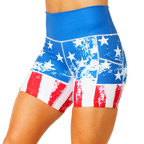 5 inch American flag patterned shorts