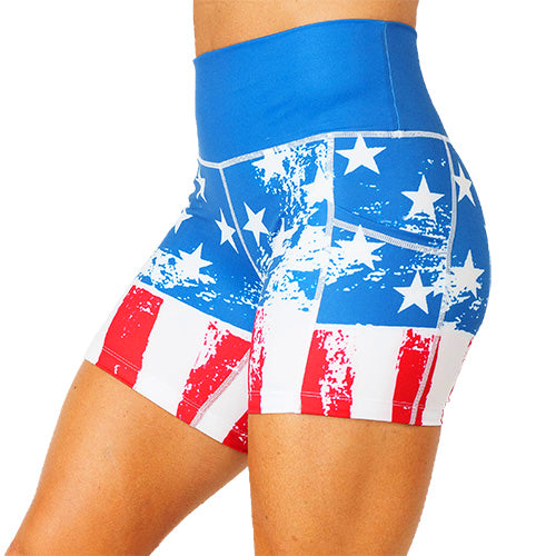 5 inch American flag patterned shorts